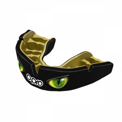 Боксерская капа OPRO Instant Custom-Fit Eyes - Black/Green/Gold