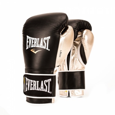 Боксерские перчатки Everlast Powerlock - Черный/Золотой