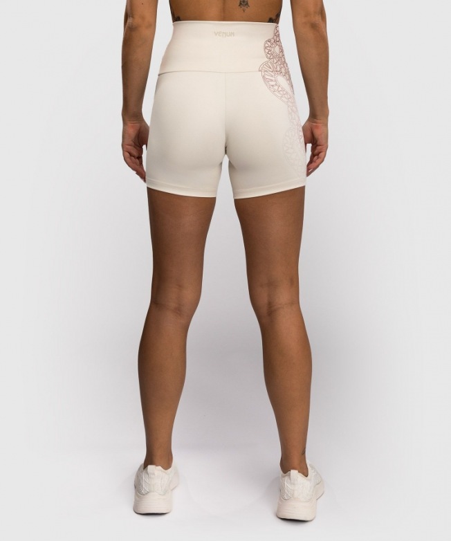 Женские компрессионные шорты Venum Serpenti - Ivory/Burgundy | Фото 5