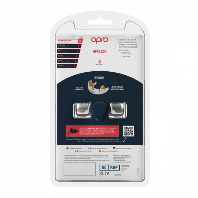 Боксерская капа для брекетов Opro Instant Custom Braces - Black/White | Фото 2