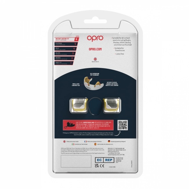 Боксерская капа для брекетов Opro Instant Custom Braces - Gold/White | Фото 2