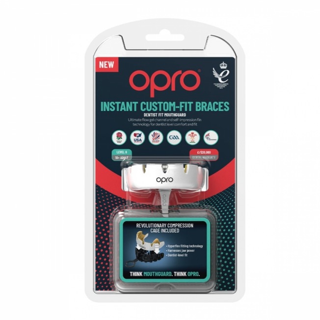 Боксерская капа для брекетов Opro Instant Custom Braces - White/Gold | Фото 1