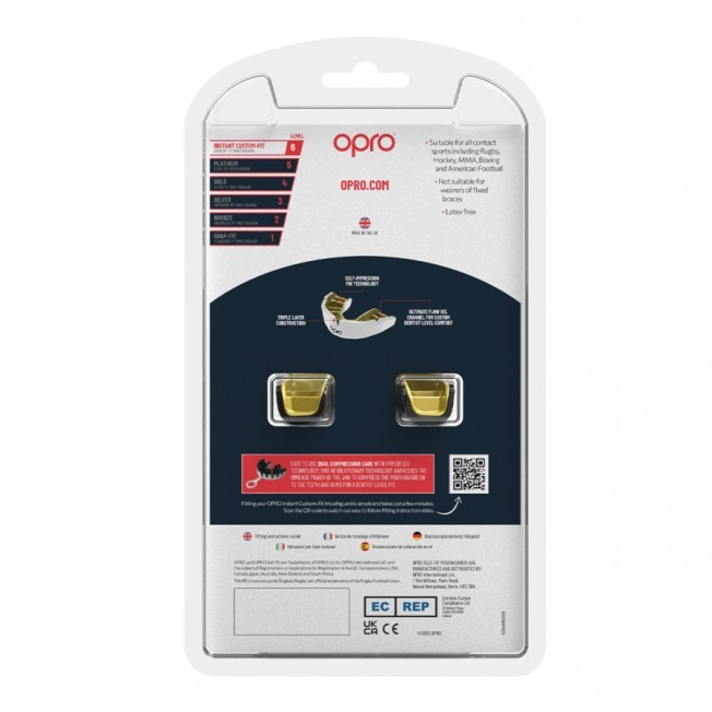 Боксерская капа OPRO Instant Custom-Fit Eyes - Black/Red/Gold | Фото 2