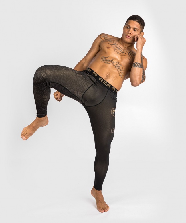 Компрессионные штаны Venum Santa Muerte Dark Side - Black/Brown | Фото 2