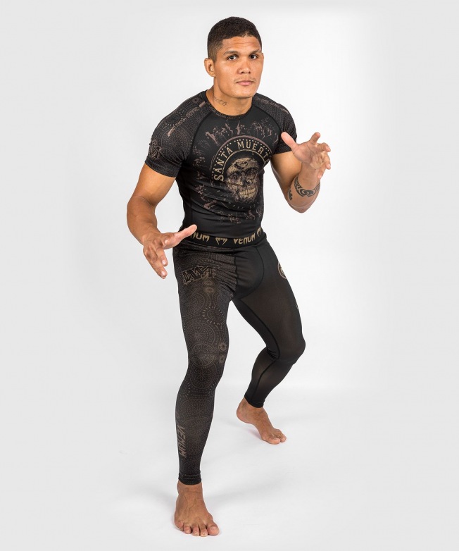 Компрессионные штаны Venum Santa Muerte Dark Side - Black/Brown | Фото 5