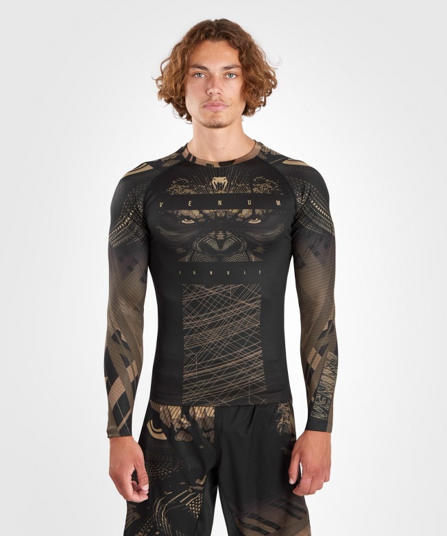 Рашгард Venum Gorilla Jungle LS - Black/Sand | Фото 5