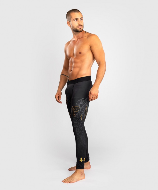 Компрессионные штаны Venum Serpenti - Black/Silver/Gold | Фото 1