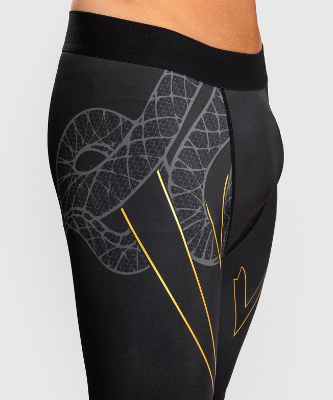 Компрессионные штаны Venum Serpenti - Black/Silver/Gold | Фото 4