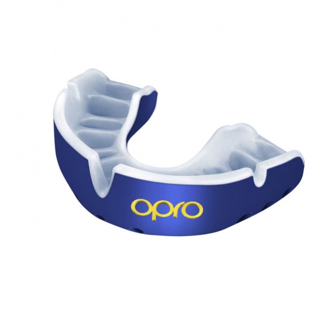 Боксерская капа Opro Gold - Blue/Pearl