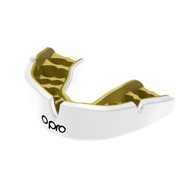 Боксерская капа Opro Instant Custom Single Colour - White/Gold