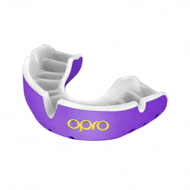 Боксерская капа Opro Self-Fit Gold - Purple/Pearl