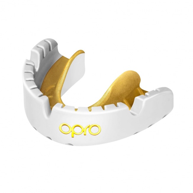 Боксерская капа для брекетов Opro Self-Fit Gold Braces - White/Gold