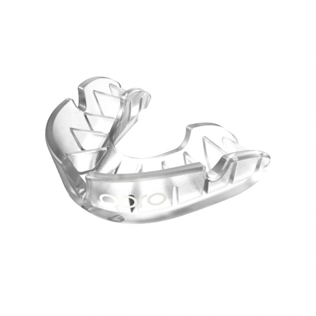 Детская боксерская капа Opro Self-Fit Silver - Clear
