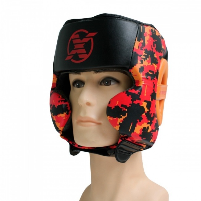 Боксерский шлем Fight Expert  - Military Red