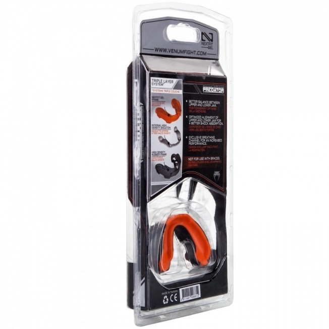 Капа боксерская Venum Predator - Black/Neo Orange | Фото 4