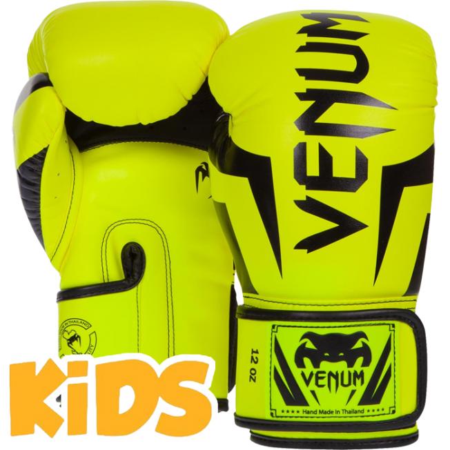 Детские боксерские перчатки Venum Elite - Neo Yellow