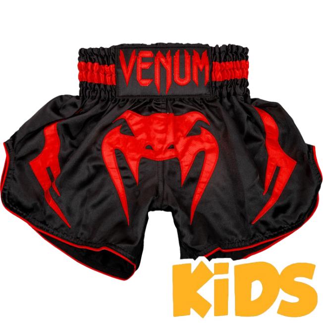 Детские тайские шорты Venum Bangkok Inferno - Black/Red