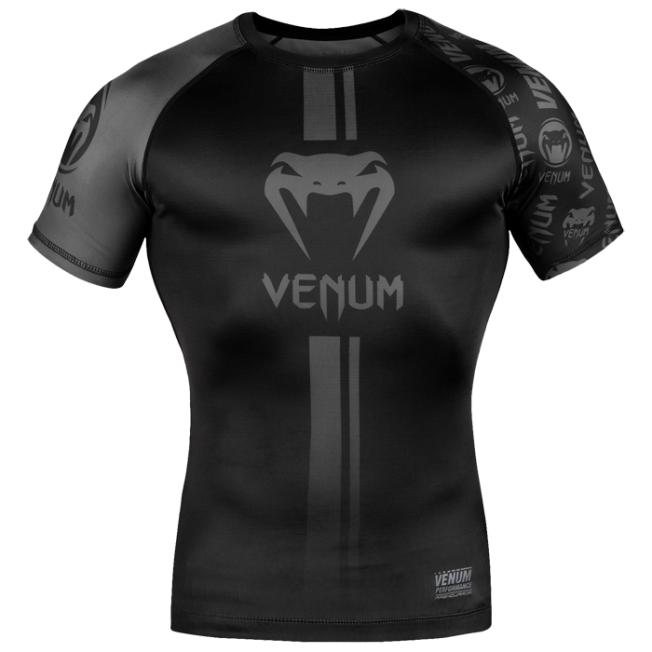 Рашгард Venum Logos SS - Black/Black