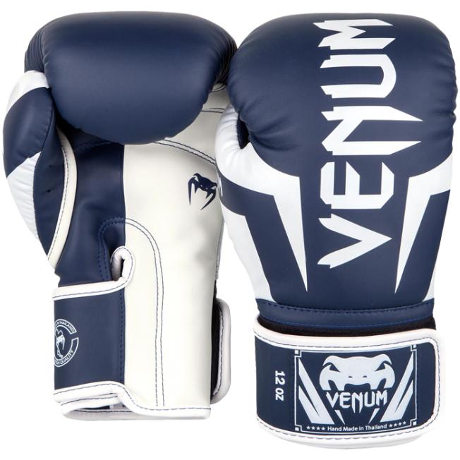 Боксерские перчатки Venum Elite - Navy Blue/White