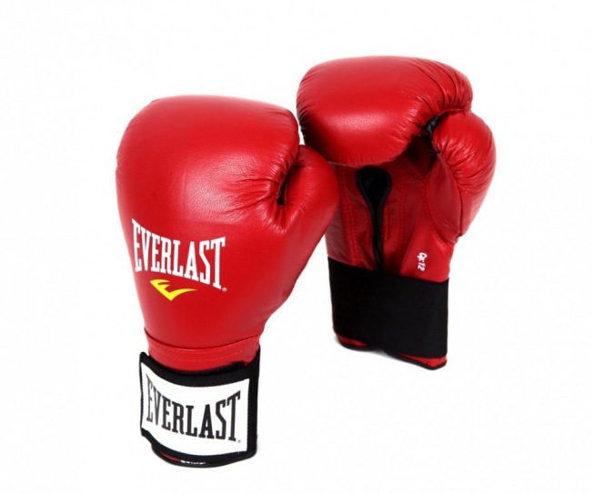 Боксерские перчатки Everlast на липучке - Красный