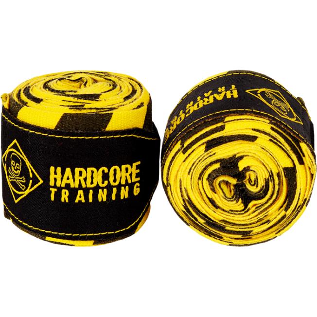 Боксерские бинты Hardcore Training Cross The Line - Yellow/Black (3.5m)