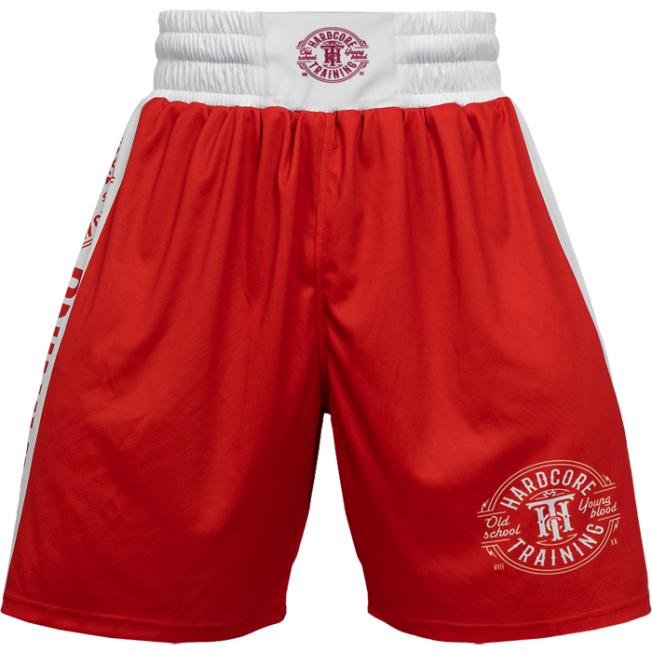 Боксёрские шорты Hardcore Training - Red/White | Фото 1