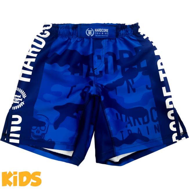 Детские шорты для единоборств Hardcore Training Camo 2.1 - Blue