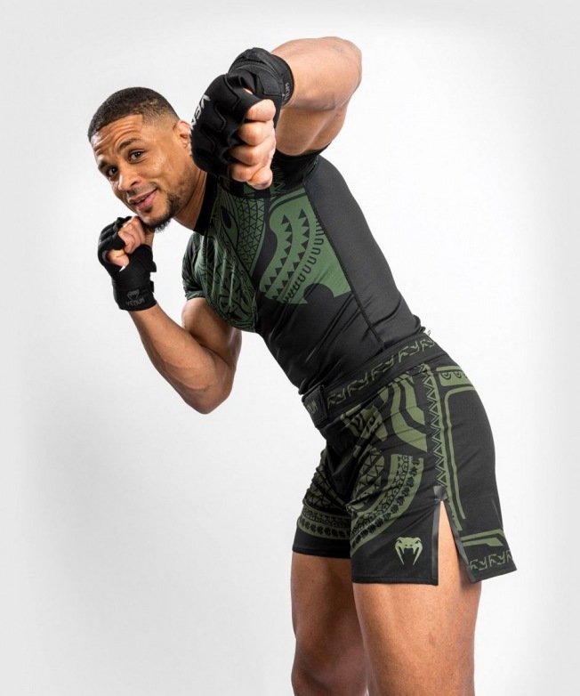 Рашгард Venum Nakahi SS - Black/Khaki | Фото 5