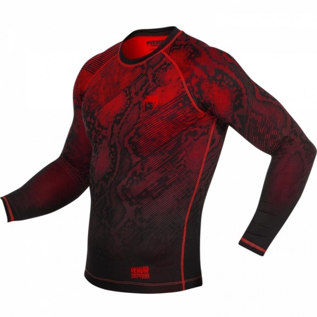 Рашгард Venum Fusion Long Sleeves - Black/Red | Фото 1