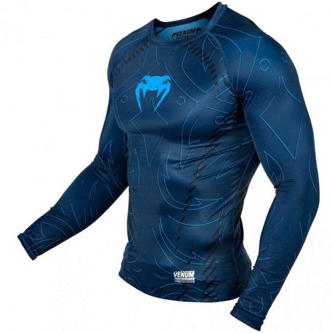 Рашгард Venum Nightcrawler Long Sleeves - Navy Blue | Фото 5