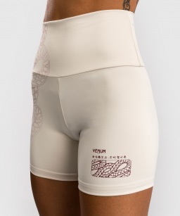 Женские компрессионные шорты Venum Serpenti - Ivory/Burgundy