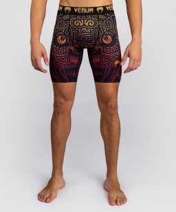 Компрессионные шорты Venum Quetzal Fury - Black/Fury Red/Tangerine