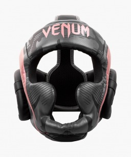 Боксерский шлем Venum Elite - Black/Pink Gold