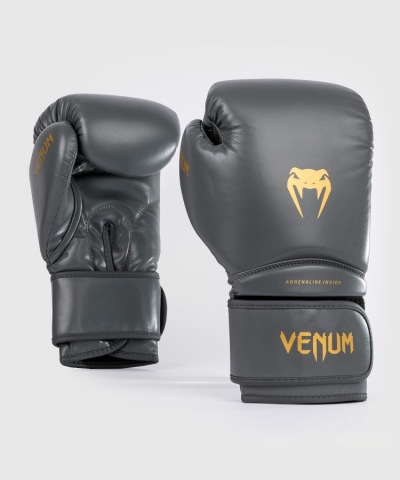 Детские боксерские перчатки Venum Contender 1.5 - Grey/Gold