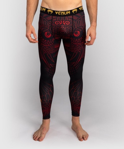 Компрессионные штаны Venum Quetzal Fury - Black/Fury Red/Tangerine