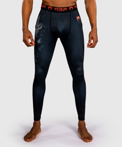 Компрессионные штаны Venum Thunder Dragon - Black/Grey/Copper