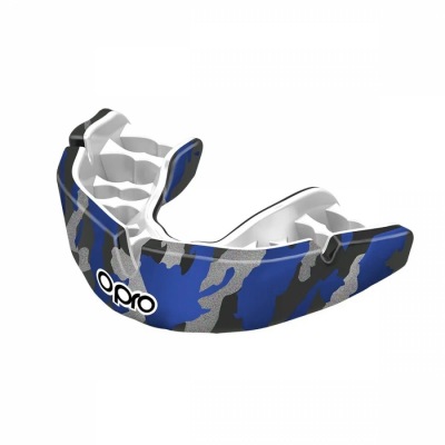 Боксерская капа OPRO Instant Custom-Fit Camo - Black/Blue/Silver