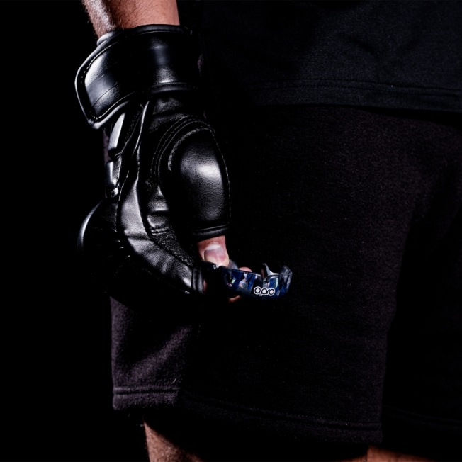 Боксерская капа OPRO Instant Custom-Fit Camo - Black/Blue/Silver | Фото 3