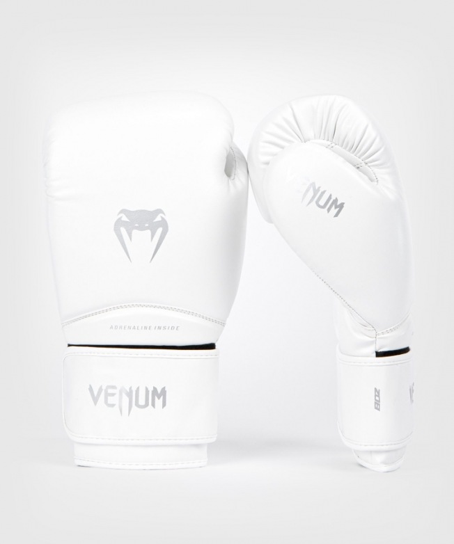 Детские боксерские перчатки Venum Contender 1.5 - White/Silver | Фото 1