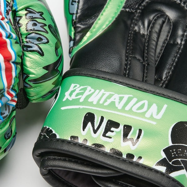 Детские боксерские перчатки Leone Flames GN407J - Green | Фото 1