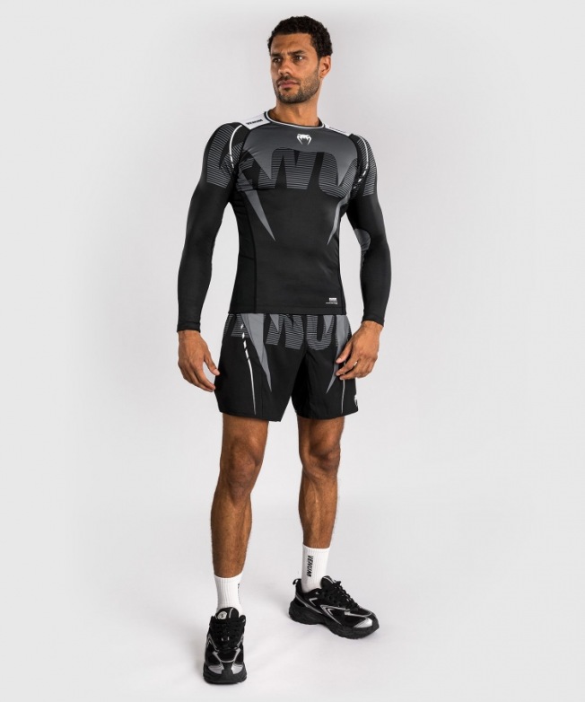 Рашгард Venum Adrenaline LS - Black/Silver Grey | Фото 4