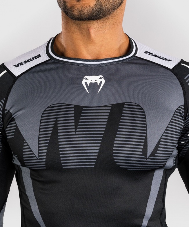 Рашгард Venum Adrenaline LS - Black/Silver Grey | Фото 2