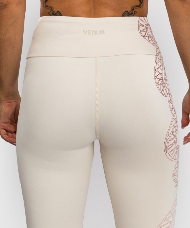 Женские компрессионные штаны Venum Serpenti - Ivory/Burgundy | Фото 4