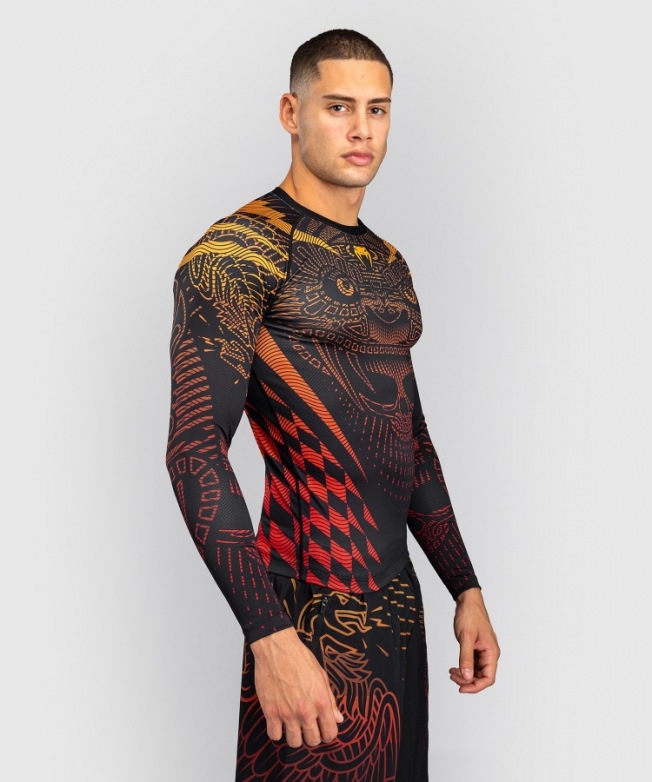 Рашгард Venum Quetzal Fury LS - Black/Fury Red/Tangerine | Фото 1