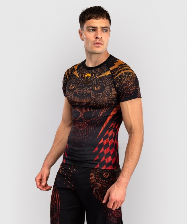Рашгард Venum Quetzal Fury SS - Black/Fury Red/Tangerine | Фото 2