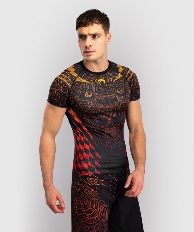 Рашгард Venum Quetzal Fury SS - Black/Fury Red/Tangerine | Фото 1