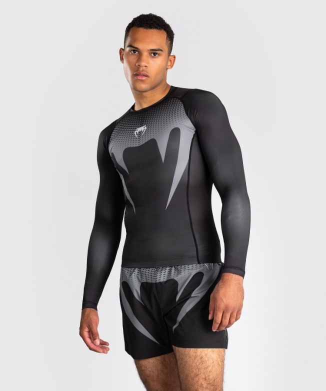 Рашгард Venum No Gi LS - Black/Silver Grey | Фото 2