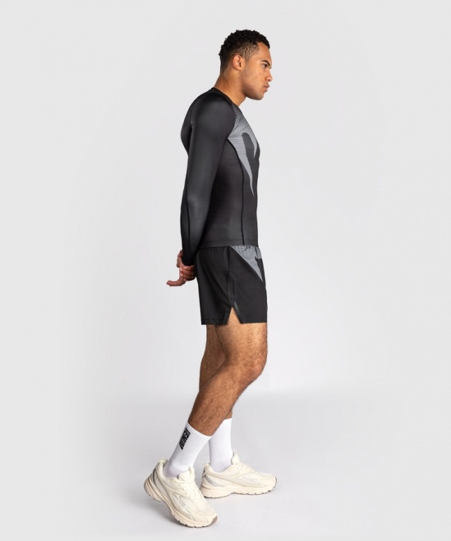 Рашгард Venum No Gi LS - Black/Silver Grey | Фото 4