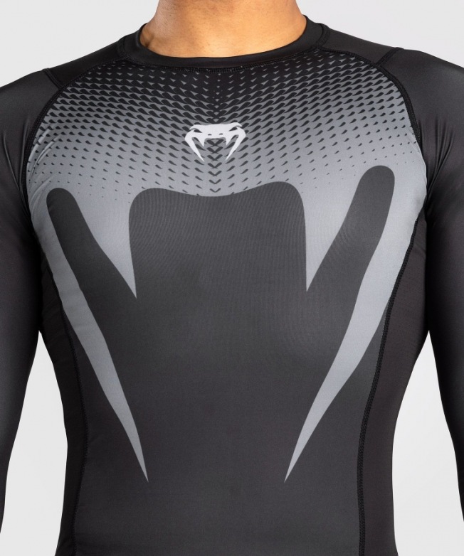 Рашгард Venum No Gi LS - Black/Silver Grey | Фото 1