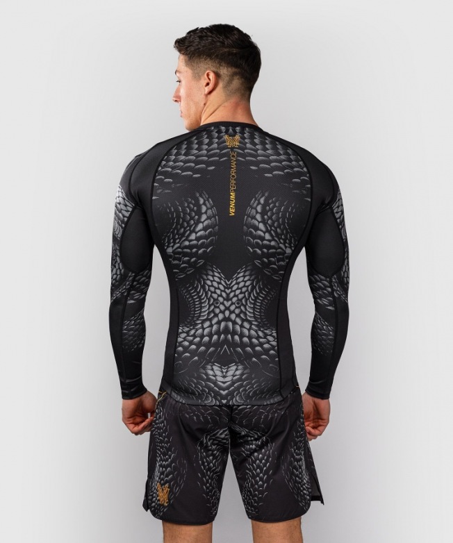Рашгард Venum Matupa LS - Black/Grey/Gold | Фото 2